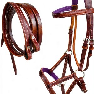 Challenger Horse Western Leather Bridle-0