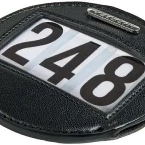 Velociti Bridle Number Holder Shires Leather Black-0