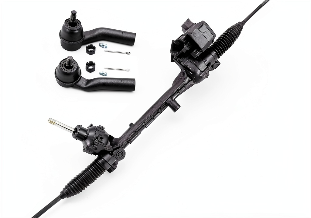 Installing Detroit Axle Rack and Pinion Kit Replacement on a garage workbench