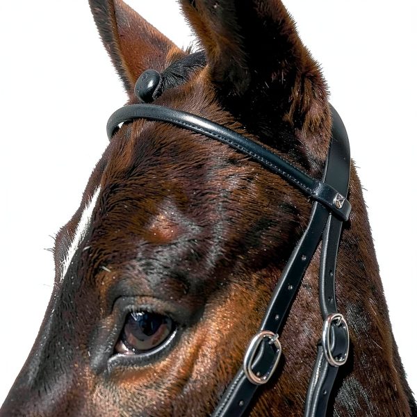 HORZE Leather Bitless Bridle for Horse-7