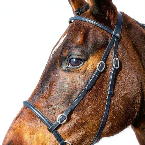 HORZE Leather Bitless Bridle for Horse-3