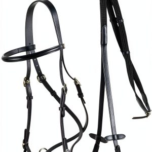 HORZE Leather Bitless Bridle for Horse-0