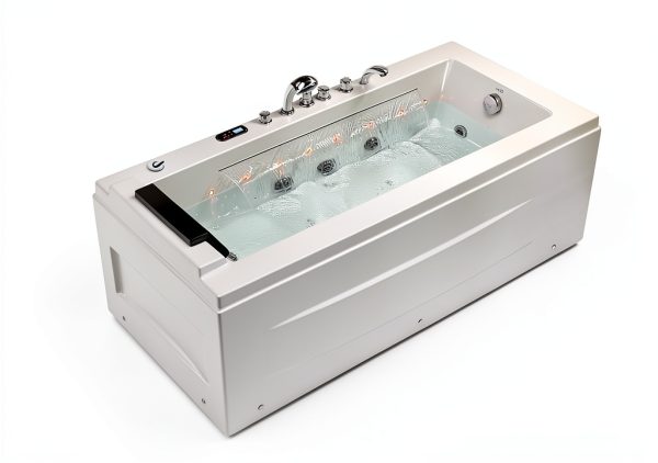 Whirlpool Bathtub Empava 67in Acrylic Drop-In with 9 Jets & LED Light-1