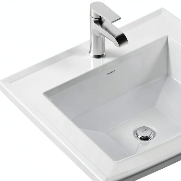 Kohler Archer 22-3/4 inch White Rectangular Drop-In Bathroom Sink-5