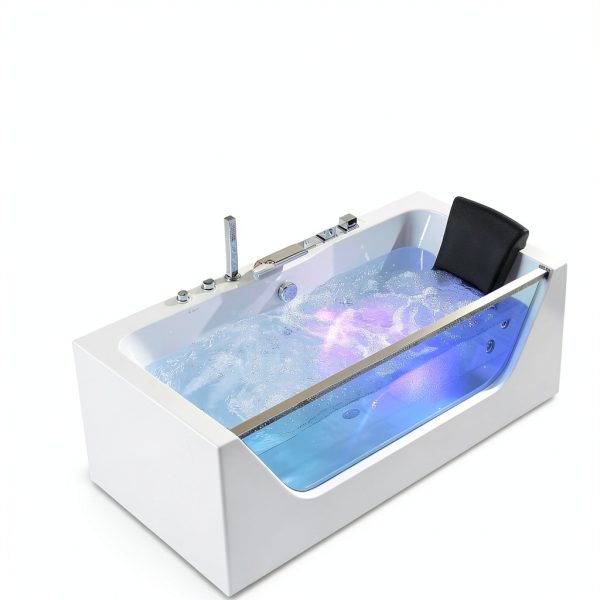 Empava Whirlpool Tub 59x29 Jetted Bathtub with 11 Jets Chromatherapy-5