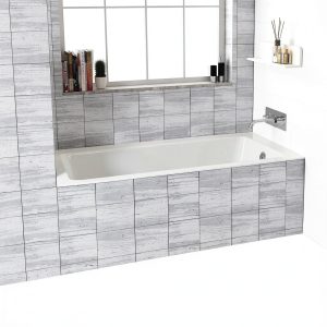 Fine Fixtures Tile-In White Bathtub 66x32x19 Right Acrylic-0