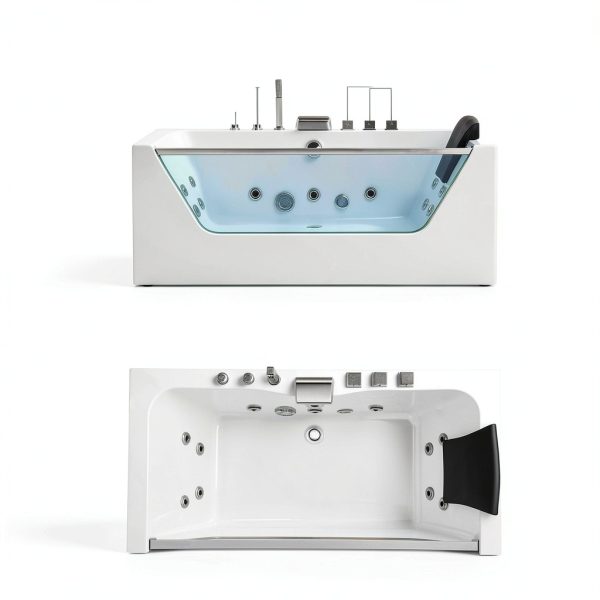 Empava Whirlpool Tub 59x29 Jetted Bathtub with 11 Jets Chromatherapy-1
