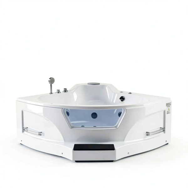 ARIEL 61" Trapezoid Whirlpool Bathtub with 14 Hydro Jets, Fixtures-7