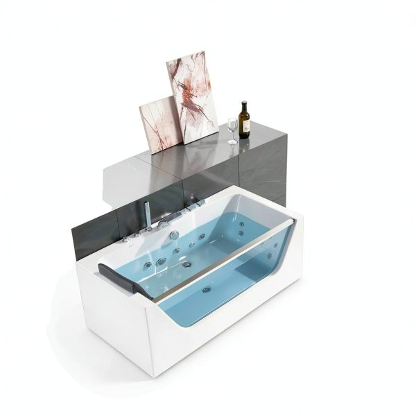Empava Whirlpool Tub 59x29 Jetted Bathtub with 11 Jets Chromatherapy-6
