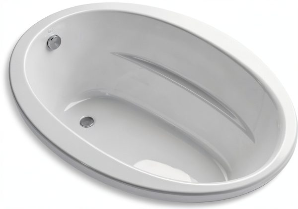 Kohler K-1163-0 5 ft. Drop-In/Undermount Oval Tub w/Reversible Drain White-0