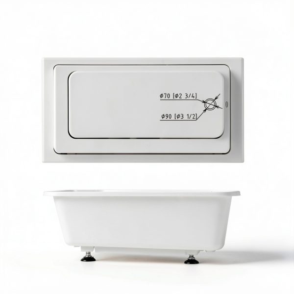 PeakPursuit 60x30 Inch Acrylic Drop In Bathtub with Right Drain-4