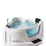 ARIEL 61" Trapezoid Whirlpool Bathtub with 14 Hydro Jets, Fixtures-0