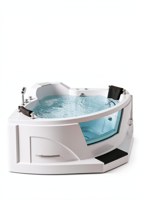 ARIEL 61" Trapezoid Whirlpool Bathtub with 14 Hydro Jets, Fixtures-0