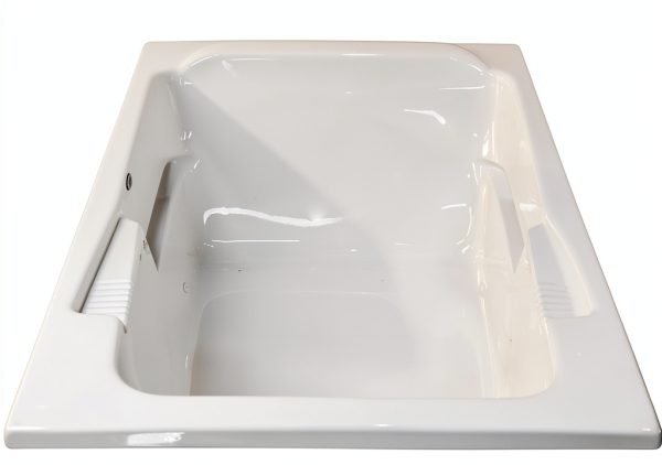 Carver Tubs Modern Acrylic Fiberglass Soaking Bathtub SR7148 White 71L-3
