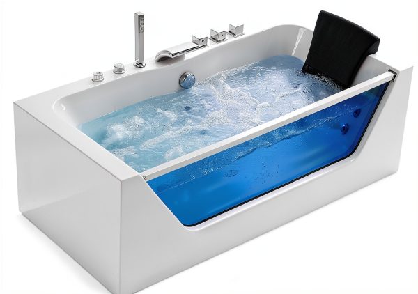 Empava Whirlpool Tub 59x29 Jetted Bathtub with 11 Jets Chromatherapy-0