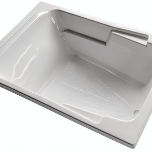 Carver Tubs Modern Acrylic Fiberglass Soaking Bathtub SR7148 White 71L-0