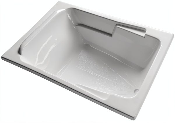 Carver Tubs Modern Acrylic Fiberglass Soaking Bathtub SR7148 White 71L-0