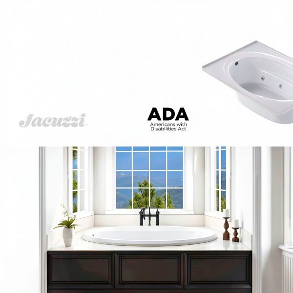 Jacuzzi Signature Acrylic Drop-In Bathtub Oval White 71x41 Left Drain-2