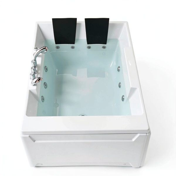 Empava 72" x 48" Whirlpool Tub for Couple,1125W Jetted Bathtub with Light, Hydro Massage,Chromatherapy,ETL Certified,110 Gallons,Left Drain-7