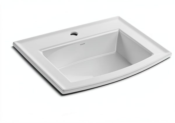 Kohler Archer 22-3/4 inch White Rectangular Drop-In Bathroom Sink-13