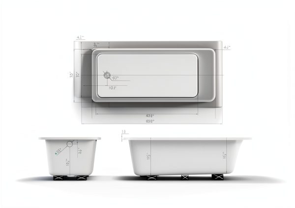 Drop-In Bathtub Fine Fixtures White Acrylic 60x30x19 Soaking Tub-6
