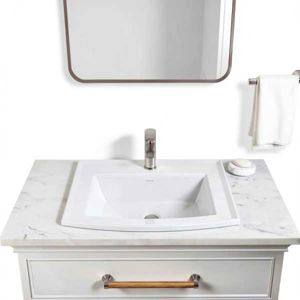 Kohler Archer 22-3/4 inch White Rectangular Drop-In Bathroom Sink-7