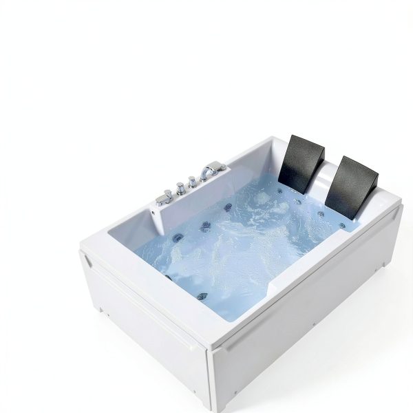 Empava 72" x 48" Whirlpool Tub for Couple,1125W Jetted Bathtub with Light, Hydro Massage,Chromatherapy,ETL Certified,110 Gallons,Left Drain-3