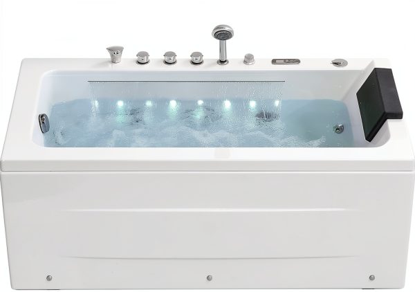 Whirlpool Bathtub Empava 67in Acrylic Drop-In with 9 Jets & LED Light-11