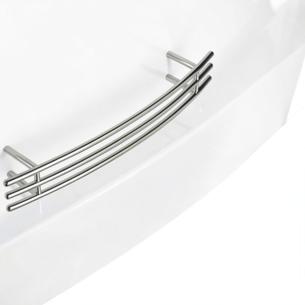 ARIEL 61" Trapezoid Whirlpool Bathtub with 14 Hydro Jets, Fixtures-5
