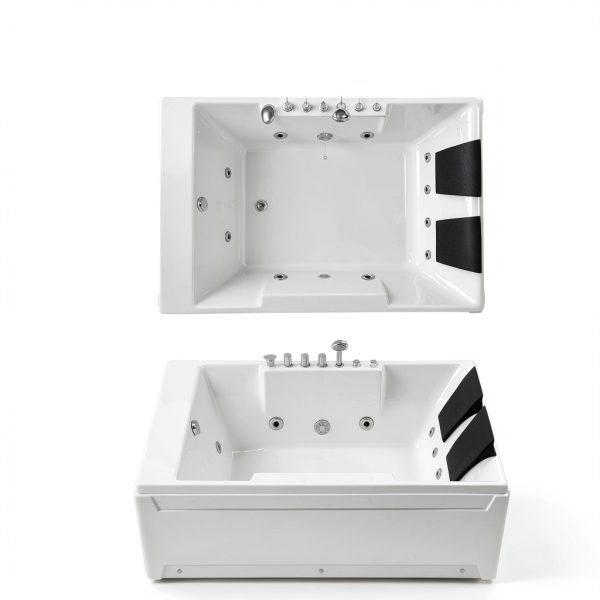 Acrylic Whirlpool Bathtub Empava 72" Drop-In Spa with Massage Jets-5