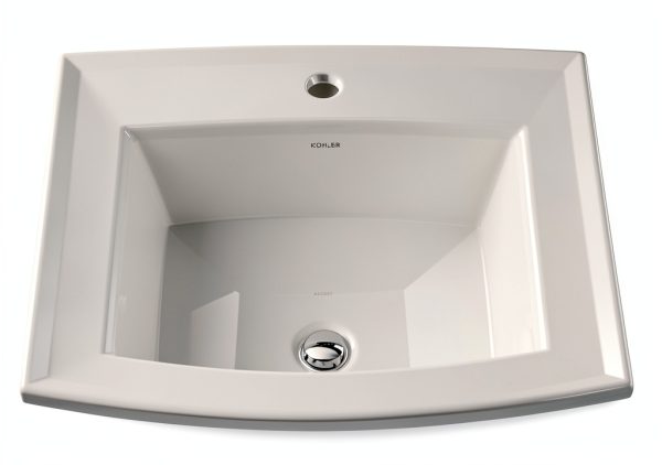 Kohler Archer 22-3/4 inch White Rectangular Drop-In Bathroom Sink-11