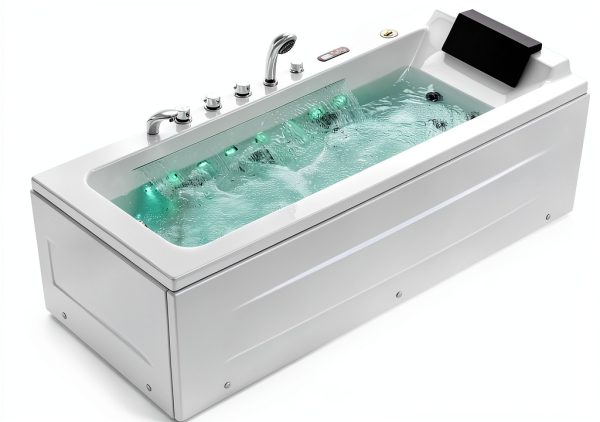 Whirlpool Bathtub Empava 67in Acrylic Drop-In with 9 Jets & LED Light-10