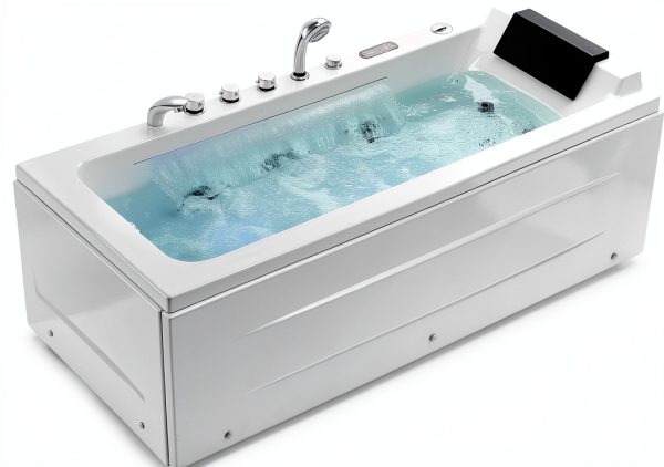Whirlpool Bathtub Empava 67in Acrylic Drop-In with 9 Jets & LED Light-14