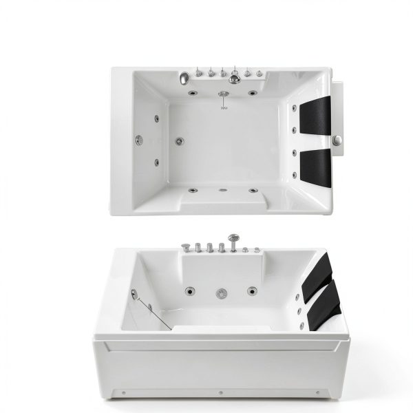 Empava Whirlpool Bathtub 72in Acrylic Spa with Massage Jets Model-5