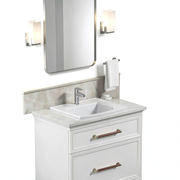 Kohler Archer 22-3/4 inch White Rectangular Drop-In Bathroom Sink-2