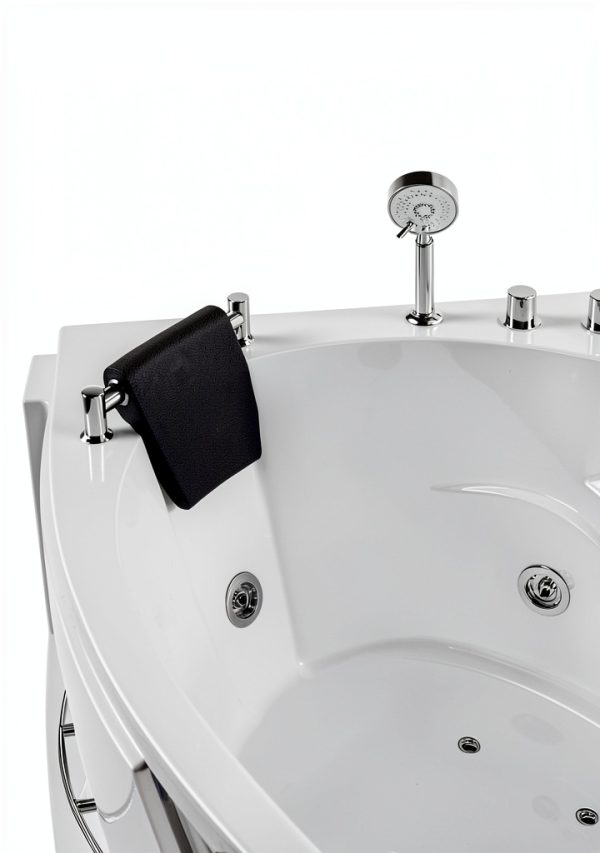 ARIEL 61" Trapezoid Whirlpool Bathtub with 14 Hydro Jets, Fixtures-3